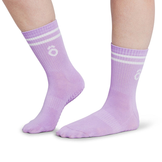 ÔWEAR 運動條紋皮拉提斯防滑襪 - 淡紫色